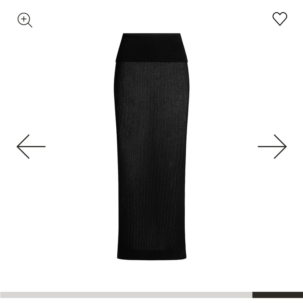 SKIMS Sheer Knit Fold over Skirt in “Onyx” - Size Small